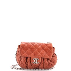 Chain Around Flap Bag Quilted Leather Small
