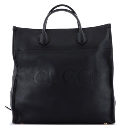 Logo Tote Embossed Leather Medium