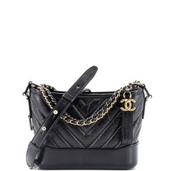 Gabrielle Hobo Chevron Aged Calfskin Small