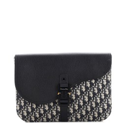 Saddle A4 Clutch Oblique Canvas and Leather