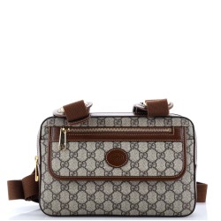 Interlocking G Patch Buckle Backpack GG Coated Canvas