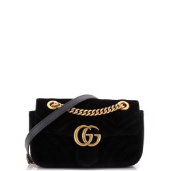 GG Marmont Flap Bag Matelasse Velvet Mini