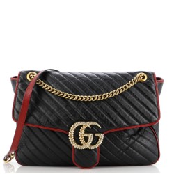 GG Marmont Flap Bag Diagonal Quilted Leather Medium