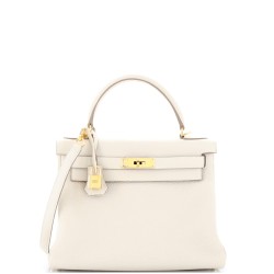 Kelly Handbag Light Clemence with Gold Hardware 28