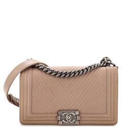Boy Flap Bag Chevron Calfskin Old Medium