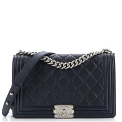Boy Flap Bag Quilted Perforated Lambskin Old Medium