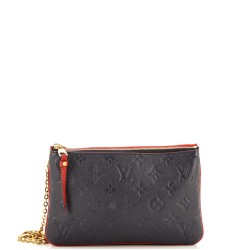 Double Zip Pochette Monogram Empreinte Leather