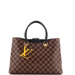 LV Riverside Handbag Damier with Leather