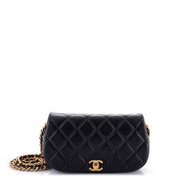 Coco Mail Clutch with Chain Quilted Calfskin