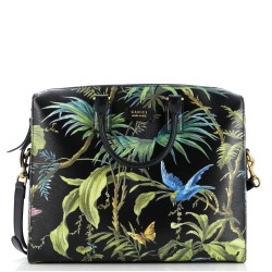 Convertible Briefcase Tropical Print Leather Medium