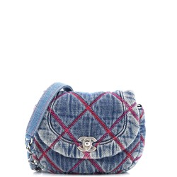 Coco Beach Messenger Bag Quilted Denim Mini