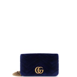 GG Marmont Chain Flap Bag Matelasse Velvet Mini