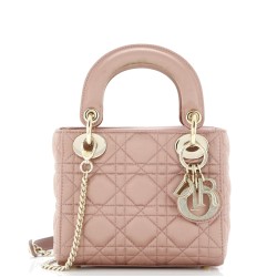 Lady Dior Chain Bag Cannage Quilt Iridescent Leather Mini