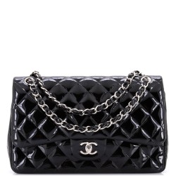 Classic Double Flap Bag Quilted Patent Jumbo