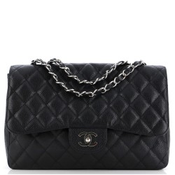 Classic Single Flap Bag Quilted Caviar Jumbo