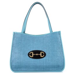 Horsebit 1955 Tote Raffia and Leather Medium