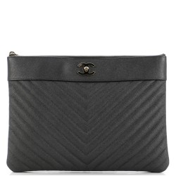 Mademoiselle Vintage O Case Clutch Chevron Caviar Medium