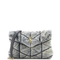 Loulou Puffer Shoulder Bag Quilted Vintage Denim Mini