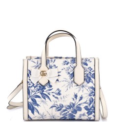 GG Ribbon Tote Printed Linen Small