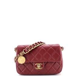 Chain Soul Flap Bag Quilted Caviar Small