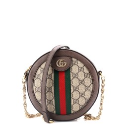 Ophidia Round Shoulder Bag GG Coated Canvas Mini