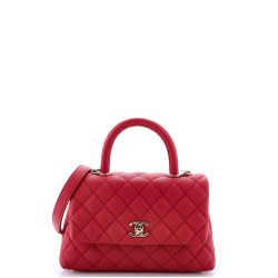 Coco Top Handle Bag Quilted Caviar Mini