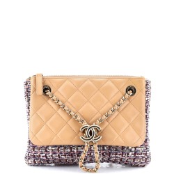 Double Case with Strap Tweed and Quilted Lambskin