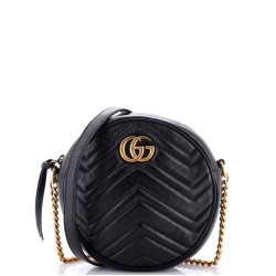 GG Marmont Round Shoulder Bag Matelasse Leather Mini
