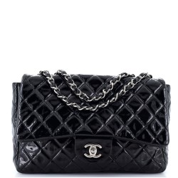 Classic Single Flap Bag Quilted Patent Jumbo