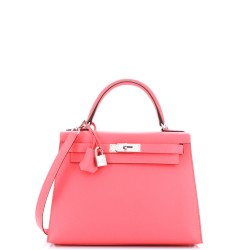 Kelly Handbag Rose Azalée Epsom with Palladium Hardware 28