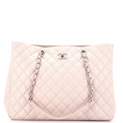 Classic CC Shopping Tote Quilted Caviar Large