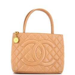 Medallion Tote Quilted Caviar