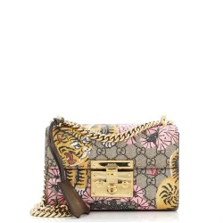 Padlock Shoulder Bag Bengal Print GG Coated Canvas Small
