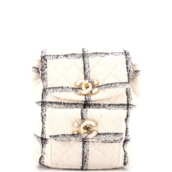 Duma Drawstring Backpack Quilted Wool Tweed Large
