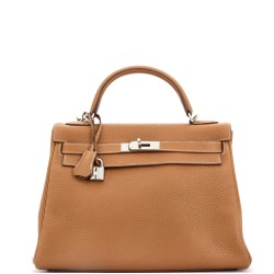 Kelly Handbag Gold Togo with Palladium Hardware 32