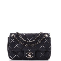 Paris-Dallas Metal Beauty Flap Bag Studded Quilted Distressed Calfskin Small