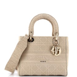 Lady D-Lite Bag Cannage Embroidered Canvas Medium