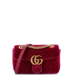 GG Marmont Flap Bag Matelasse Velvet Mini