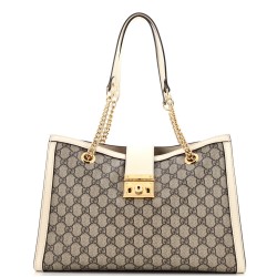 Padlock Chain Tote GG Coated Canvas with Leather Medium