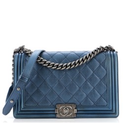 Boy Flap Bag Quilted Perforated Lambskin New Medium
