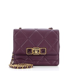 Resin CC Flap Bag Quilted Calfskin Mini