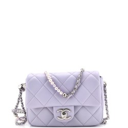 My Perfect Adjustable Chain Flap Bag Quilted Lambskin with Pearls Mini