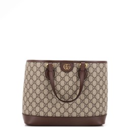 Ophidia Top Handle Shopping Tote GG Coated Canvas and Leather Small