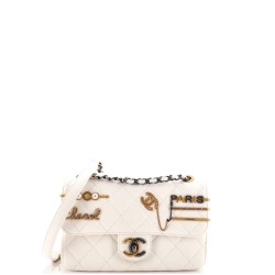 Coco Clips Flap Bag Embellished Quilted Lambskin Small