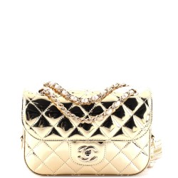 Classic Single Flap Bag with Star Coin Purse Quilted Metallic Leather Mini