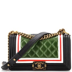 Crest Boy Flap Bag Quilted Lambskin Old Medium