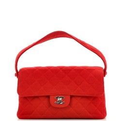 Classic Double Flap Bag Quilted Jersey Medium