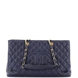 Grand Shopping Tote Quilted Caviar XL