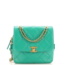 Chain Melody Flap Backpack Quilted Lambskin Small