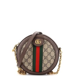Ophidia Round Shoulder Bag GG Coated Canvas Mini